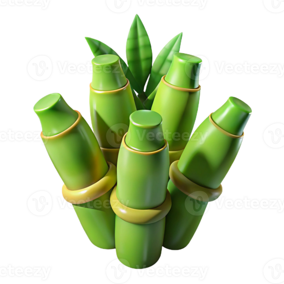serene creative Bamboo Shoot Fresh and Green Close Up Isolated high quality png