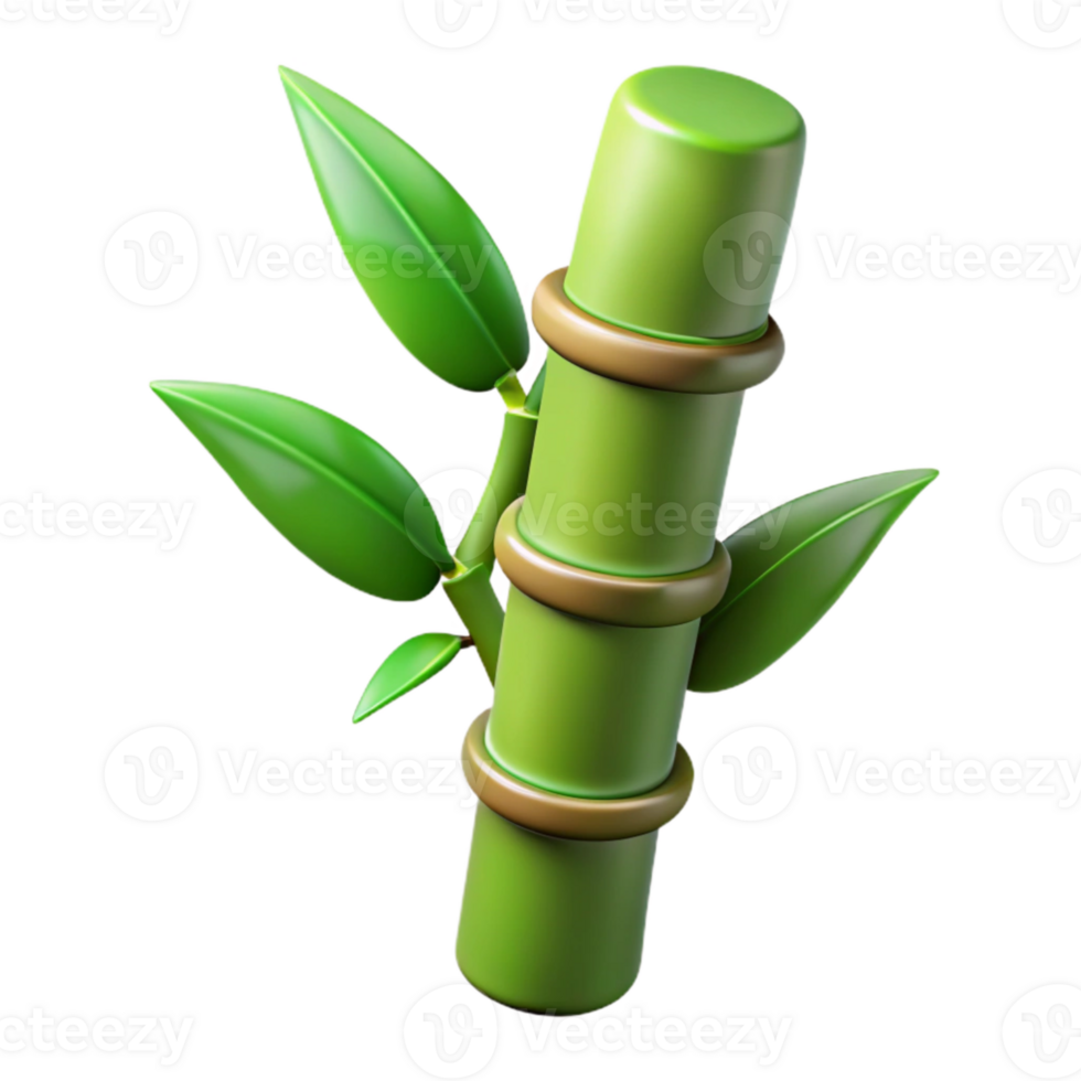 beautiful traditional Bamboo Stalk Cutout Isolated with Green Leaves genuine png