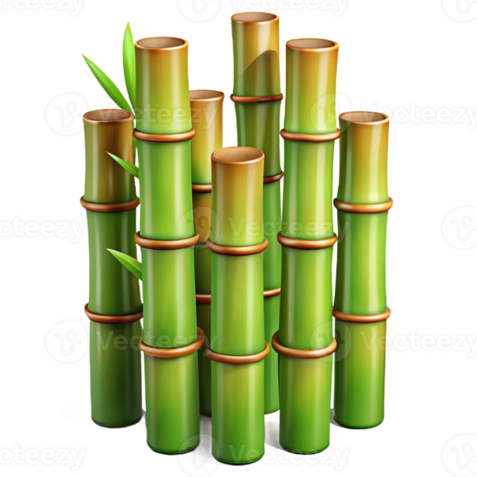 serene creative Bamboo Stalks Green and Brown Vertical Lines Isolated genuine png