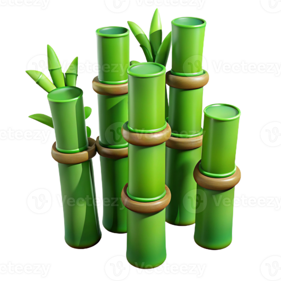 elegant creative Bamboo Stalks Green Texture Isolated Cutout high resolution png