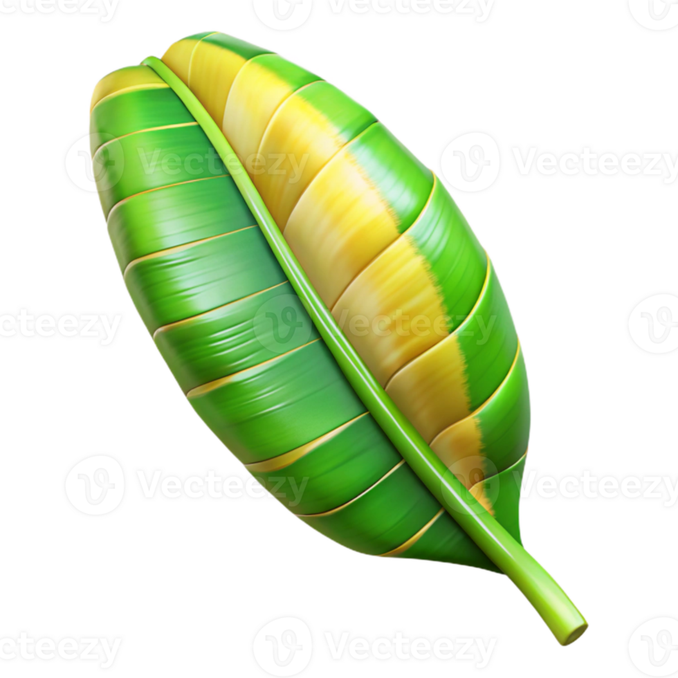 magnificent classic Banana Leaf Large Tropical Foliage Green and Yellow Transparent Background professional png