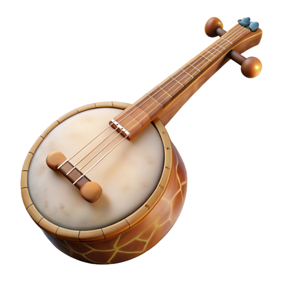 stunning rustic Banjo with Strings Isolated Element genuine png