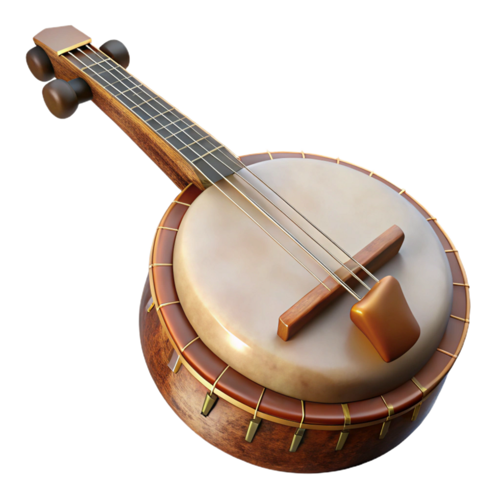 vibrant creative Banjo with Strings Isolated Element original png