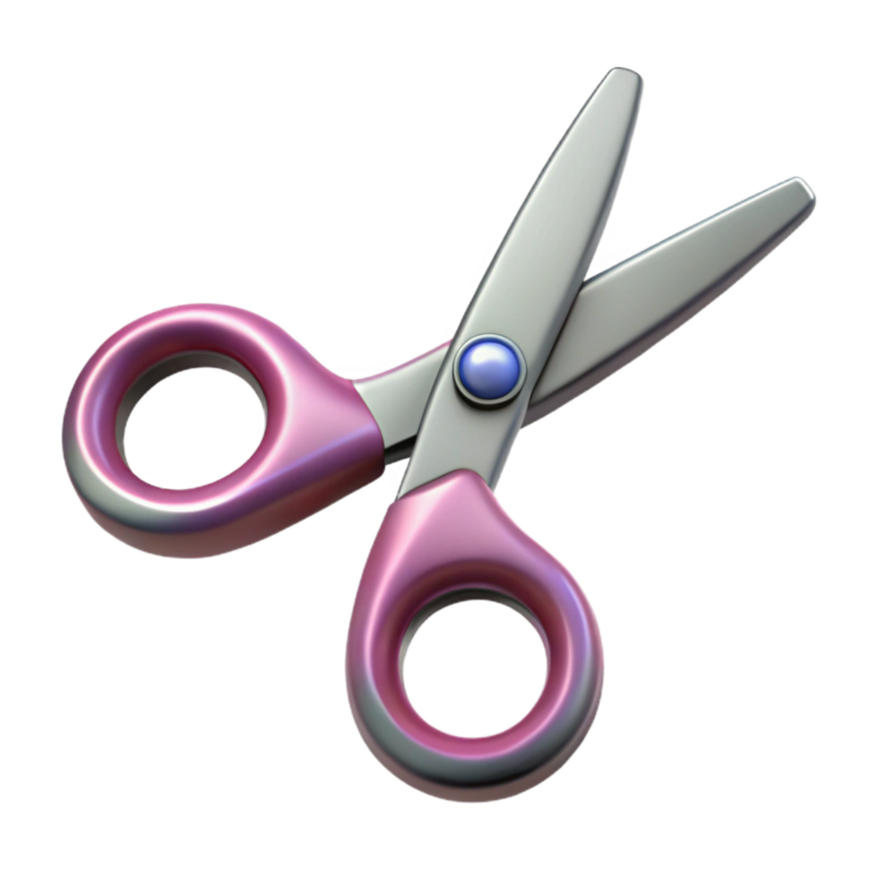 elegant abstract Barber Scissors Open Isolated on Transparent Background original png