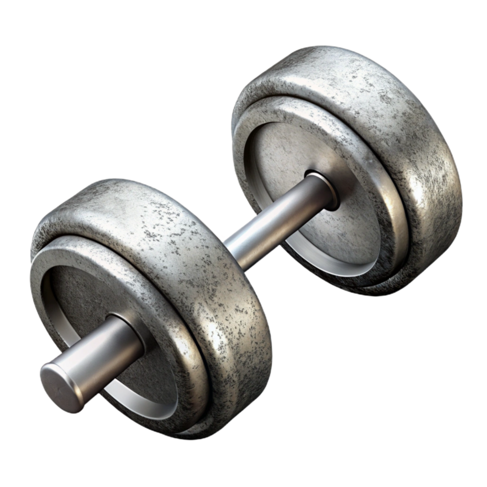 impressive traditional Barbell Silver Loaded Isolated Element premium png