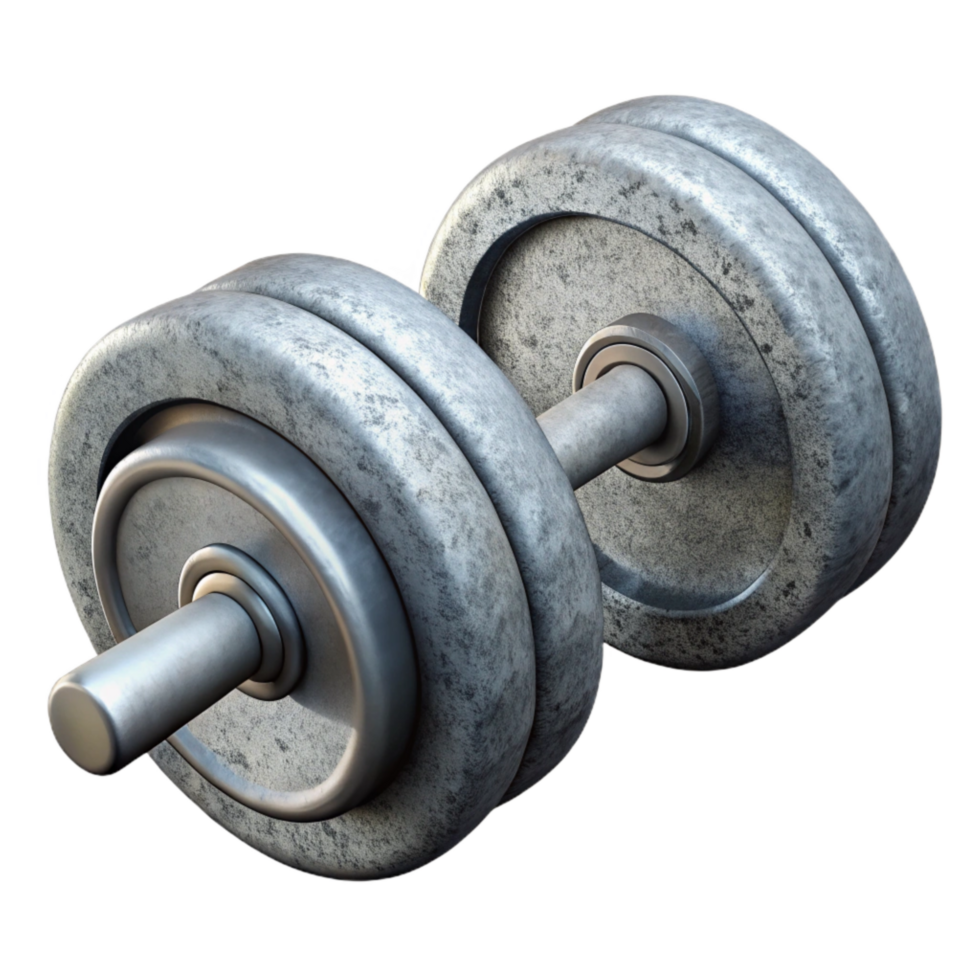 elegant abstract Barbell Silver Loaded Isolated Element professional png
