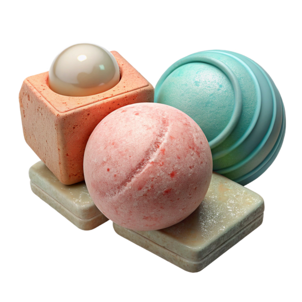 stunning traditional Bath Bombs and Soap Flat Lay Transparent Background authentic png