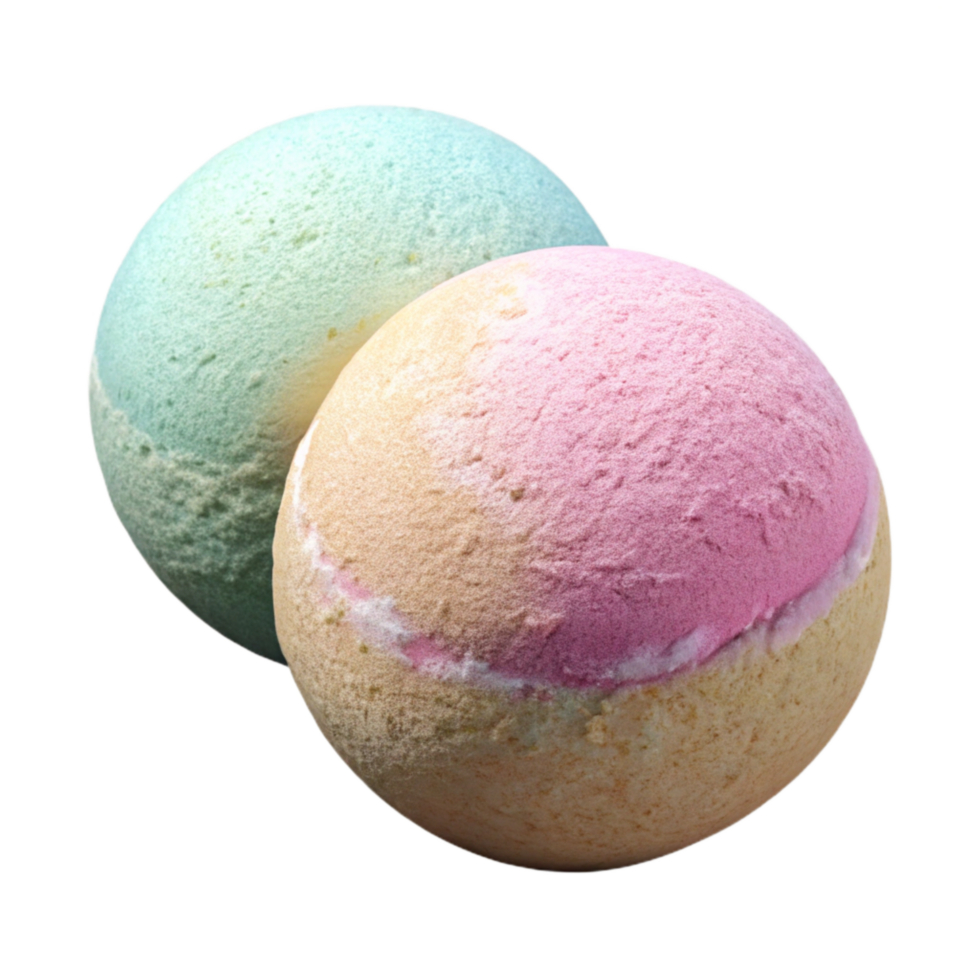 wonderful contemporary Bath Bombs Pastel Colors Cutout on White professional png