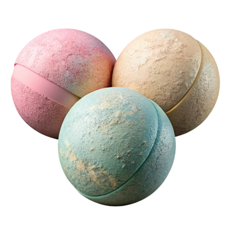 elegant classic Bath Bombs Pastel Colors Cutout on White premium png