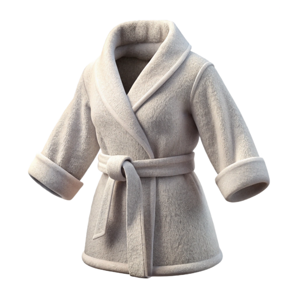 vibrant creative Bathrobe Soft White Terry Cloth Isolated authentic png