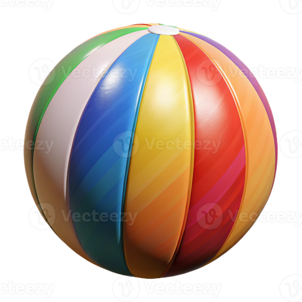 dramatic classic Beach Ball Rainbow Stripes Isolated Element premium png