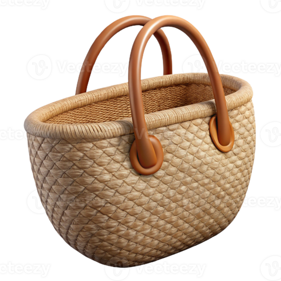serene rustic Beach Bag Straw Material Isolated high resolution png