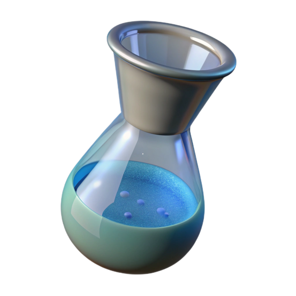 wonderful rustic Beaker with Liquid Side View Transparent Background original png