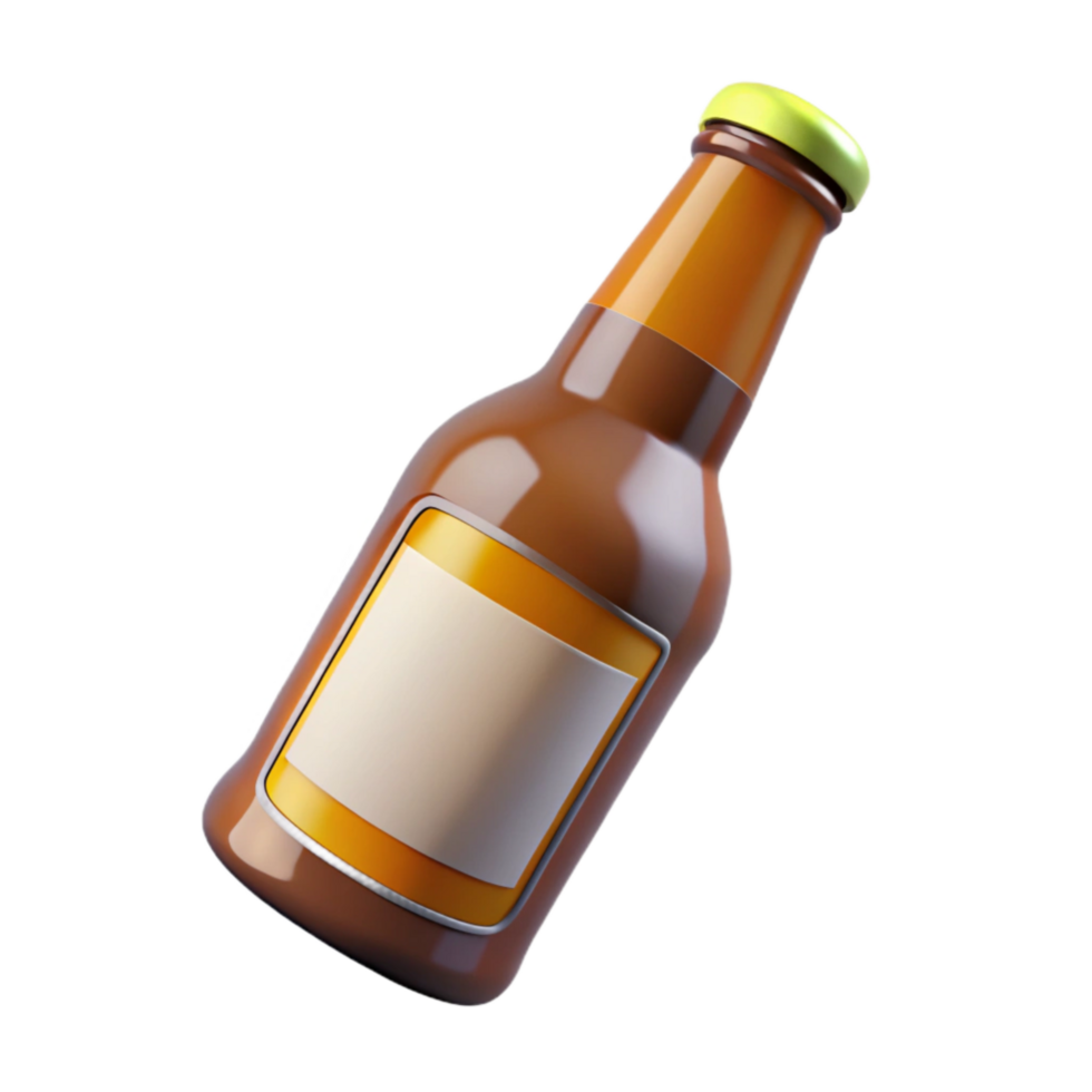 magnificent traditional Beer Bottle with Label Transparent Background detailed png