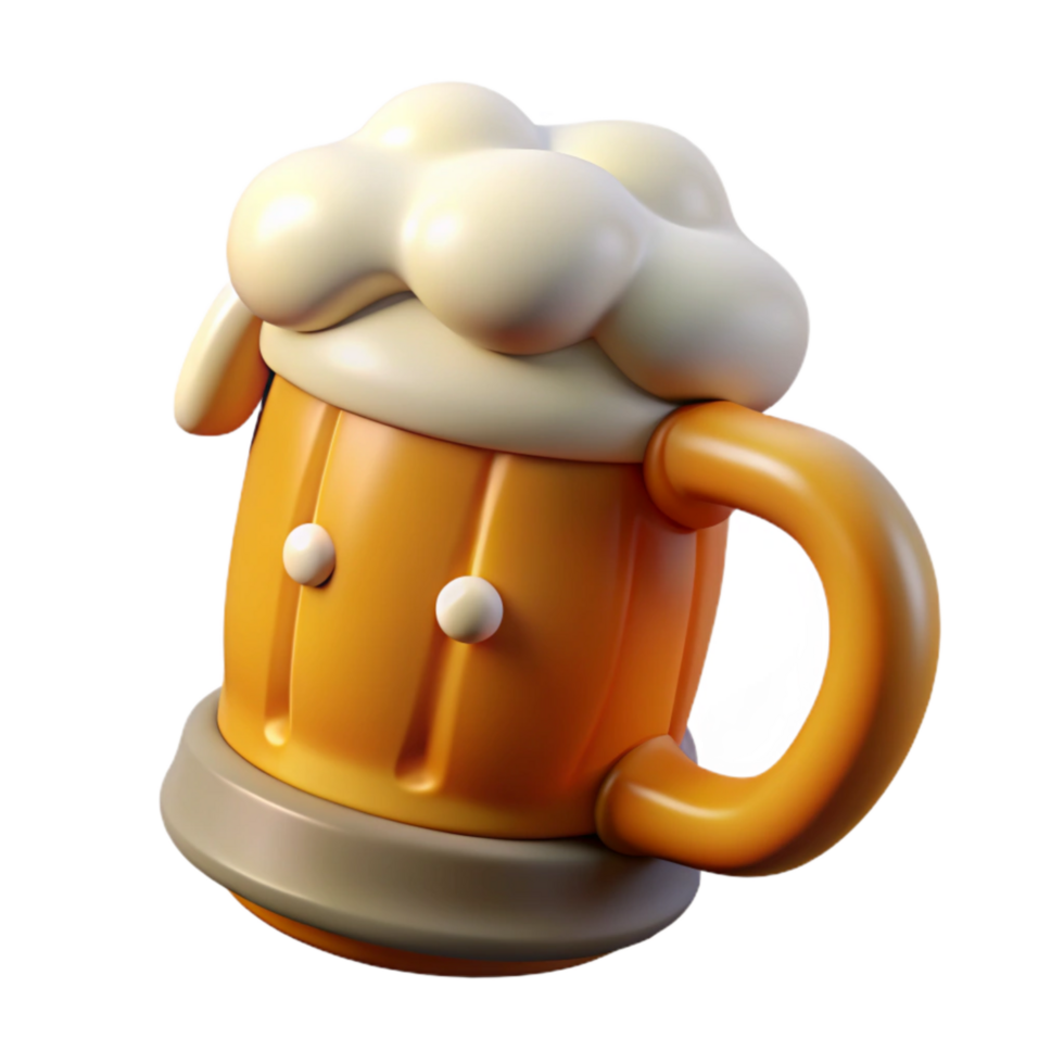 serene creative Beer Mug Cutout with Frothy Head detailed png