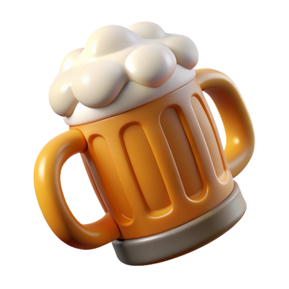 extraordinary modern Beer Mug Cutout with Frothy Head detailed png