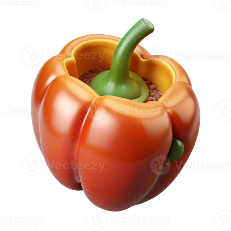 magnificent artistic Bell Pepper Isolated Transparent Background Halved exclusive png