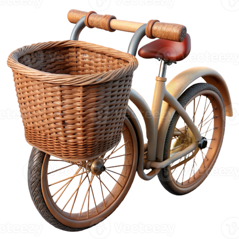 elegant abstract Bicycle Basket Wicker Texture Cutout Element authentic png