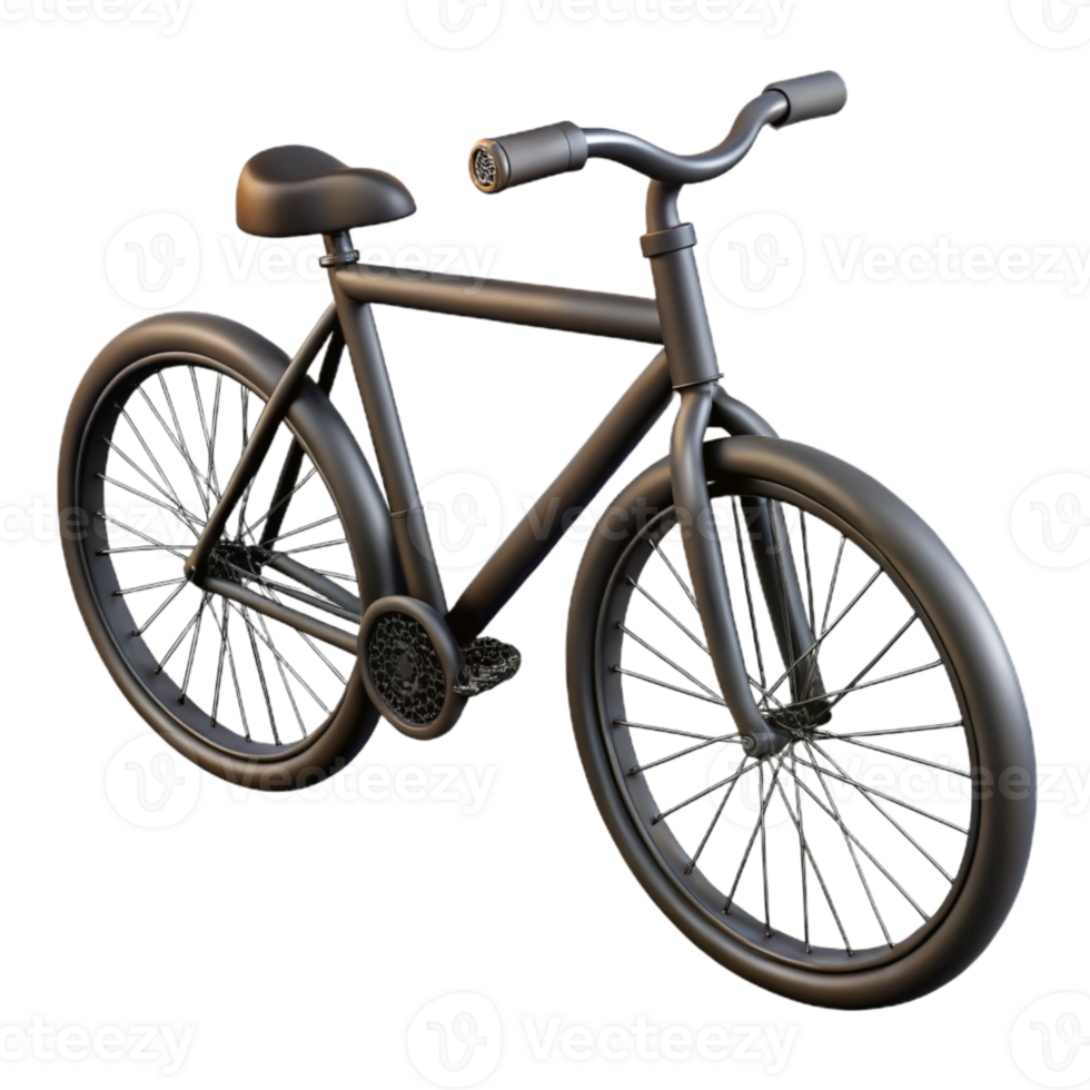 beautiful minimalist Bicycle Side View Black Frame Isolated Element original png