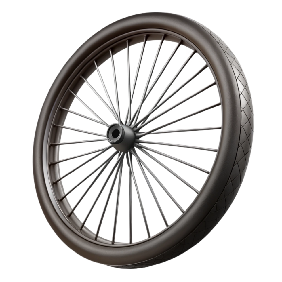 extraordinary artistic Bicycle Wheel Spokes Black Isolated detailed png