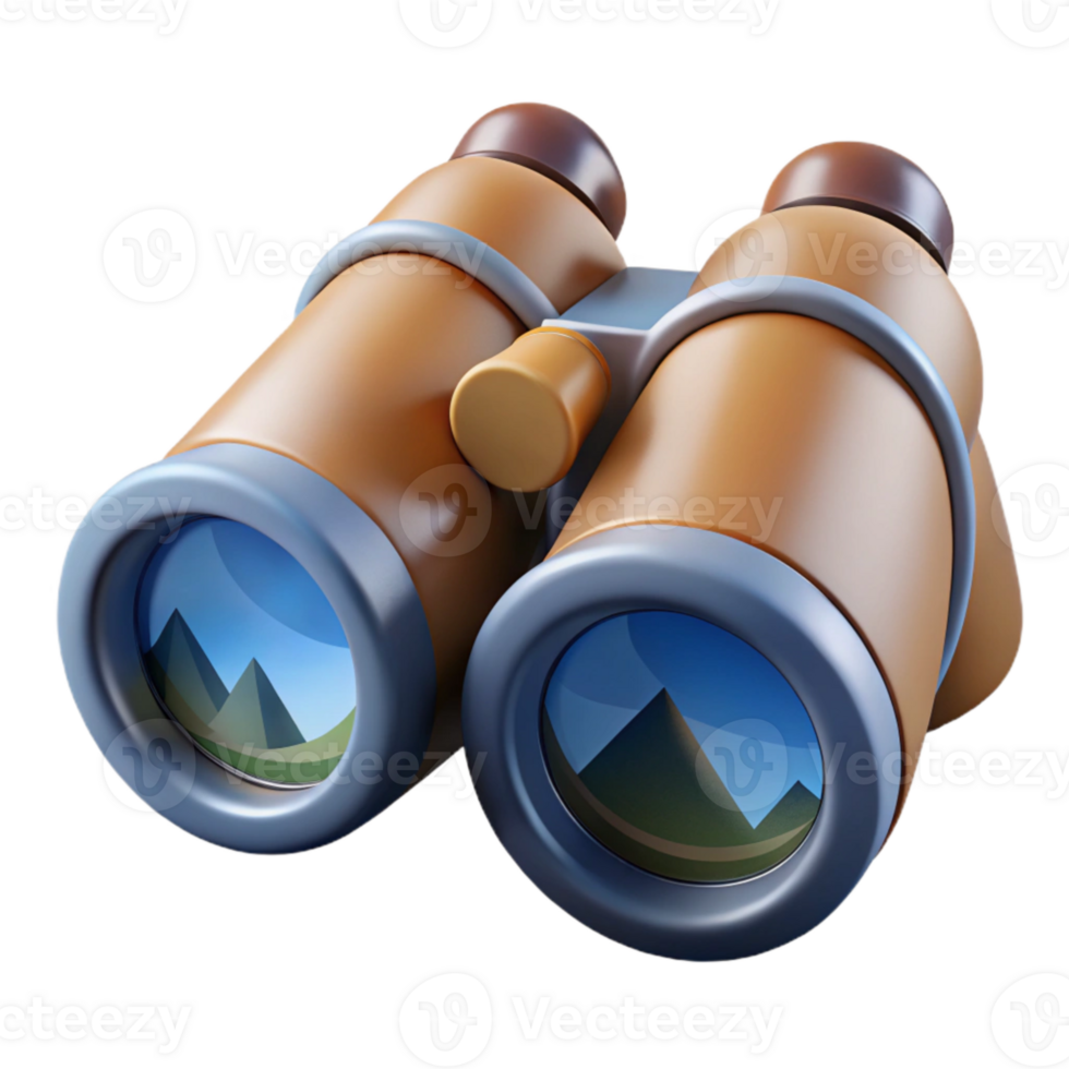 serene traditional Binoculars Focused on Distant Mountains Isolated authentic png
