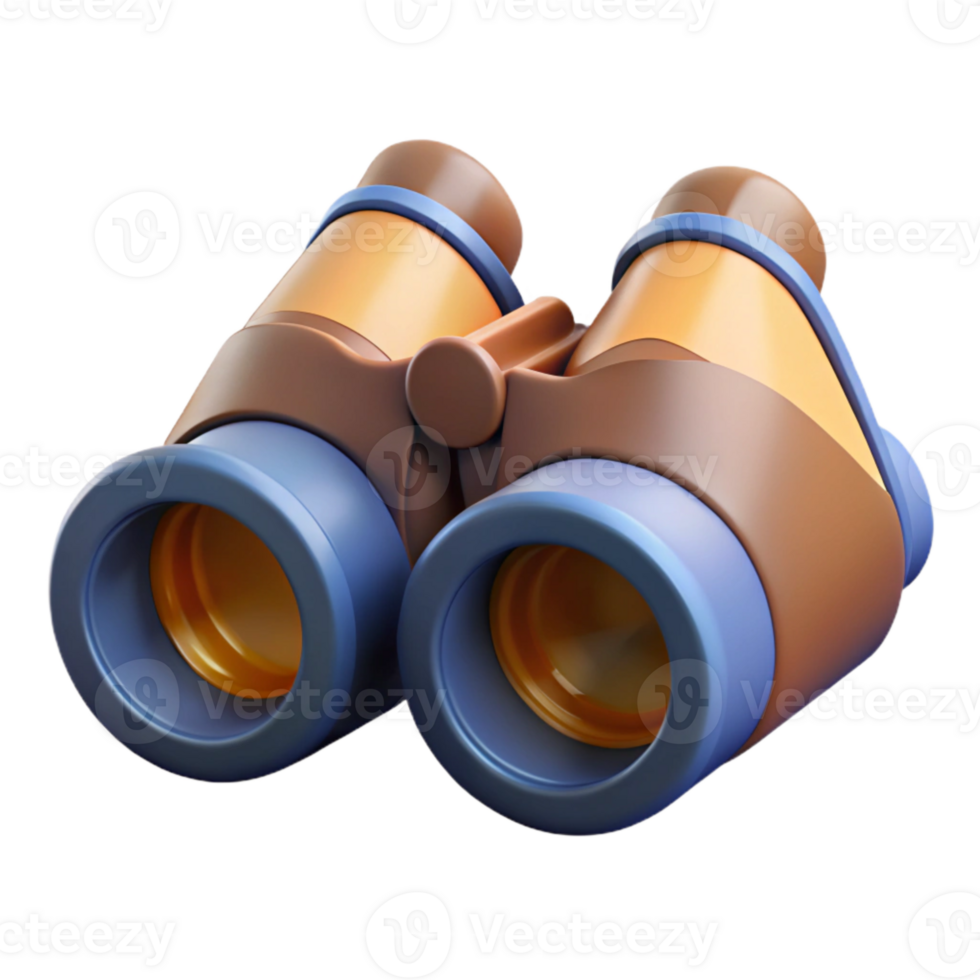 dramatic minimalist Binoculars Focused on Distant Mountains Isolated high resolution png