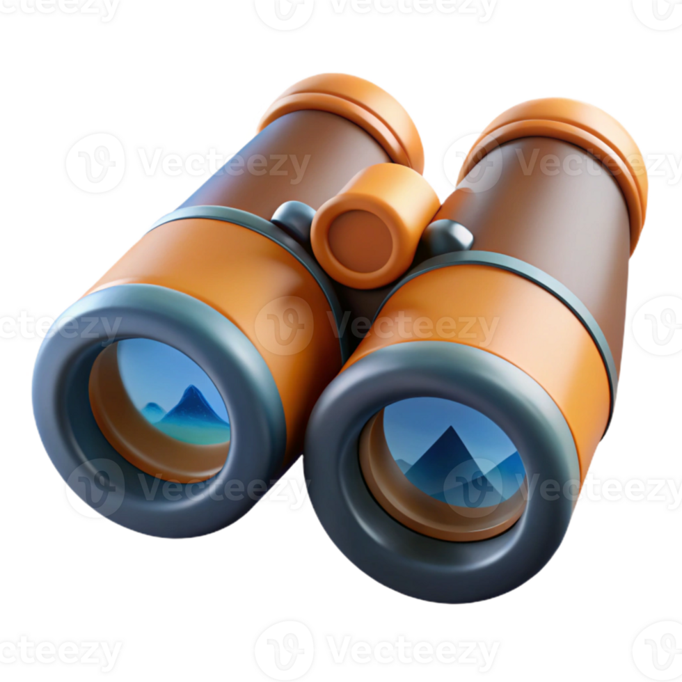 extraordinary artistic Binoculars Focused on Distant Mountains Isolated detailed png