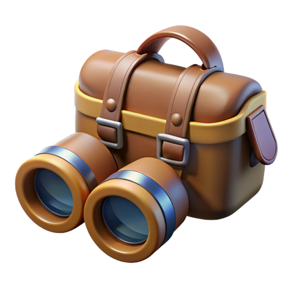 serene contemporary Binoculars with Case Isolated on Transparent Background high quality png