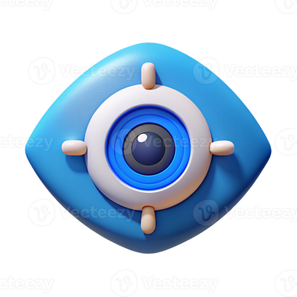 stunning classic Biometric Eye Scan Icon with Blue Iris Cutout Element genuine png