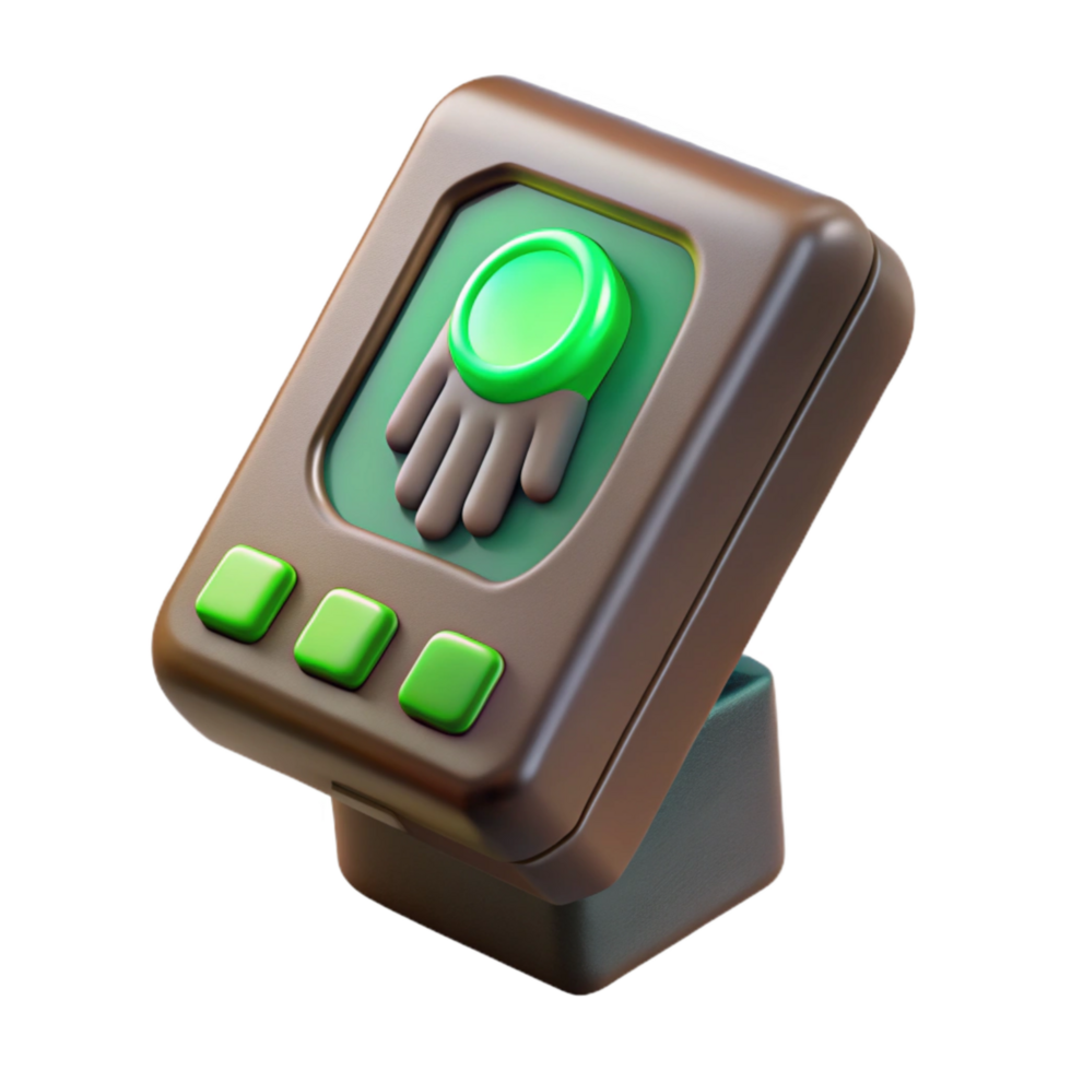 impressive abstract Biometric Hand Scanner Green Light Isolated Cutout high resolution png