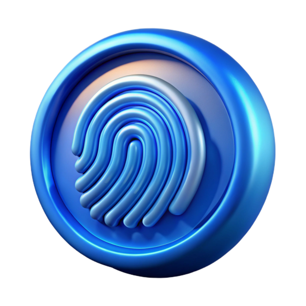 vibrant abstract Biometric Scan Icon Blue Futuristic Transparent Background authentic png