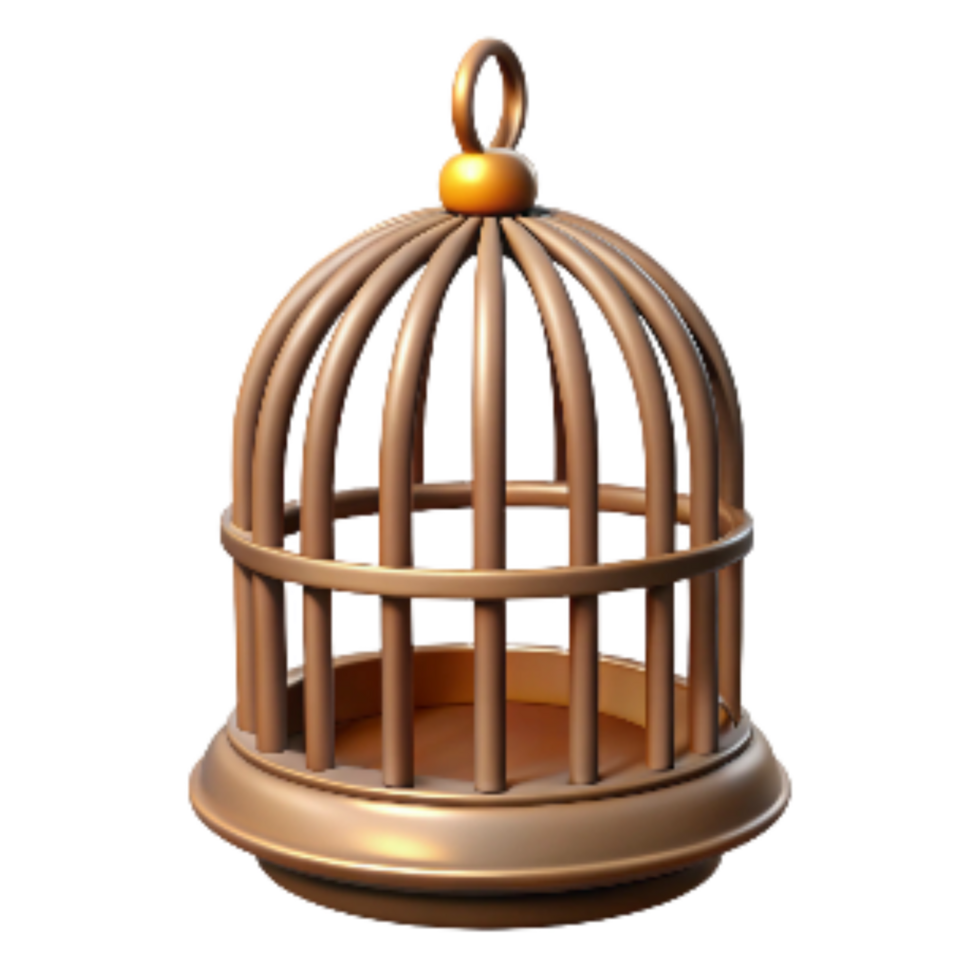 dramatic traditional Bird Cage Isolated Element Transparent Background high resolution png
