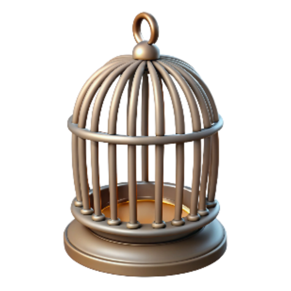 vibrant traditional Bird Cage Isolated Element Transparent Background genuine png