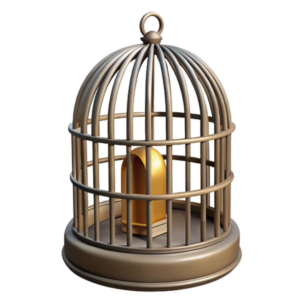 beautiful modern Bird Cage with Open Door Transparent Background high quality png