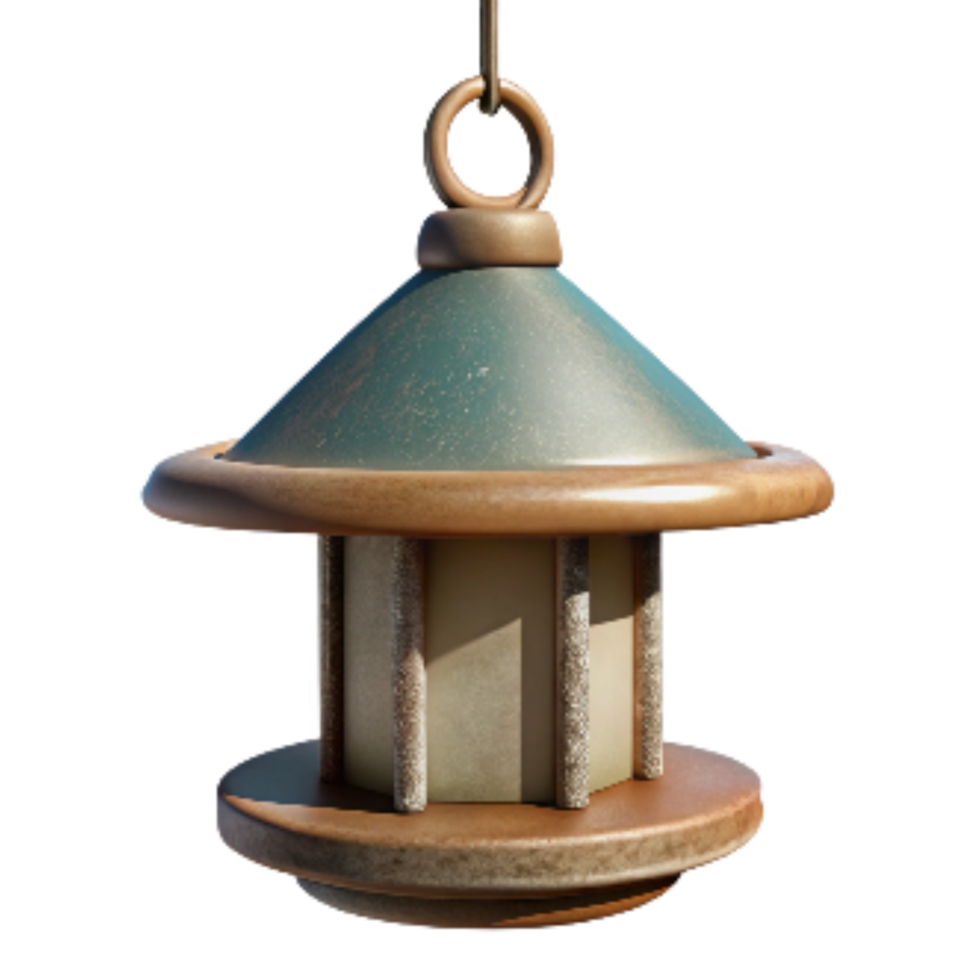 serene contemporary Bird Feeder Hanging Isolated Element Transparent Background authentic png
