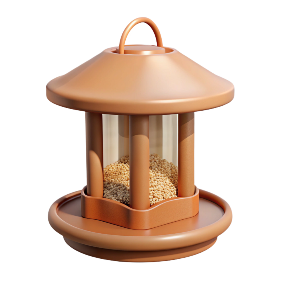 elegant artistic Bird Feeder with Seeds Isolated on Transparent Background high resolution png
