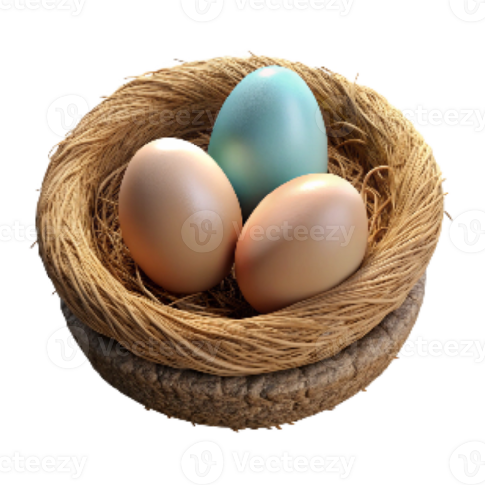wonderful abstract Bird Nest with Eggs Isolated on Transparent Background exclusive png