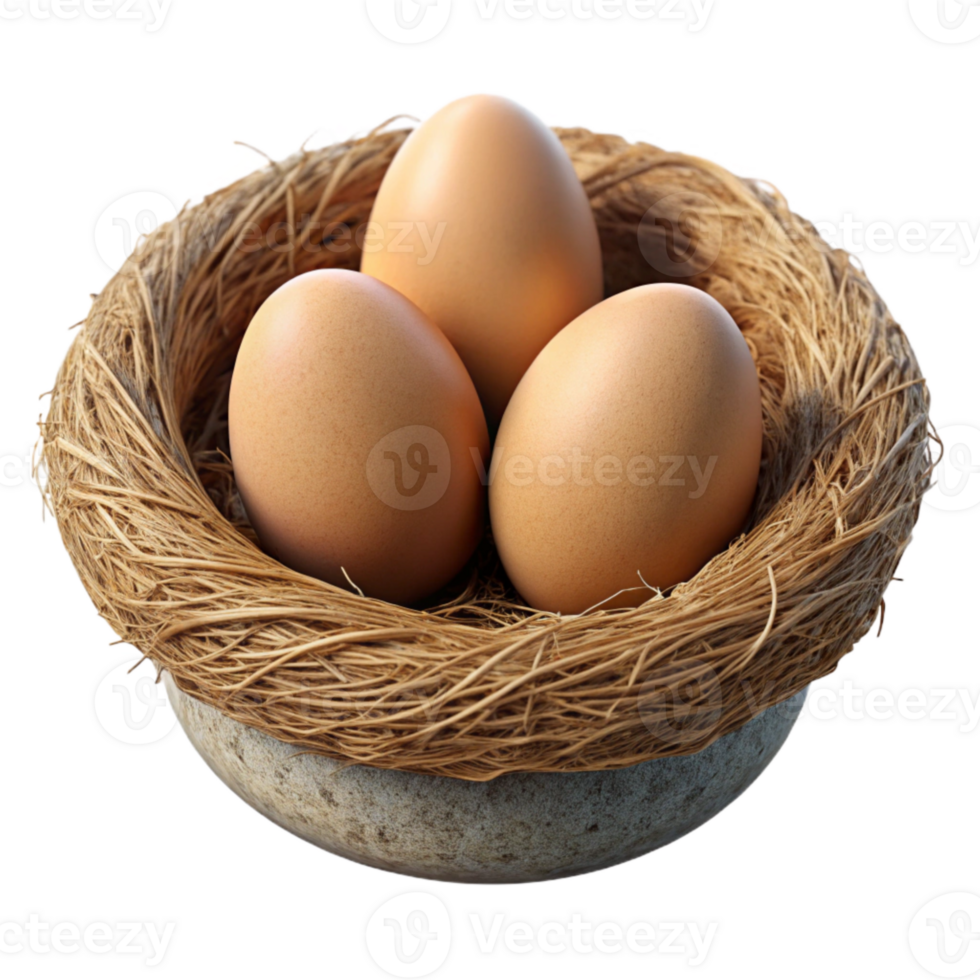 dramatic abstract Bird Nest Transparent Background with Eggs original png
