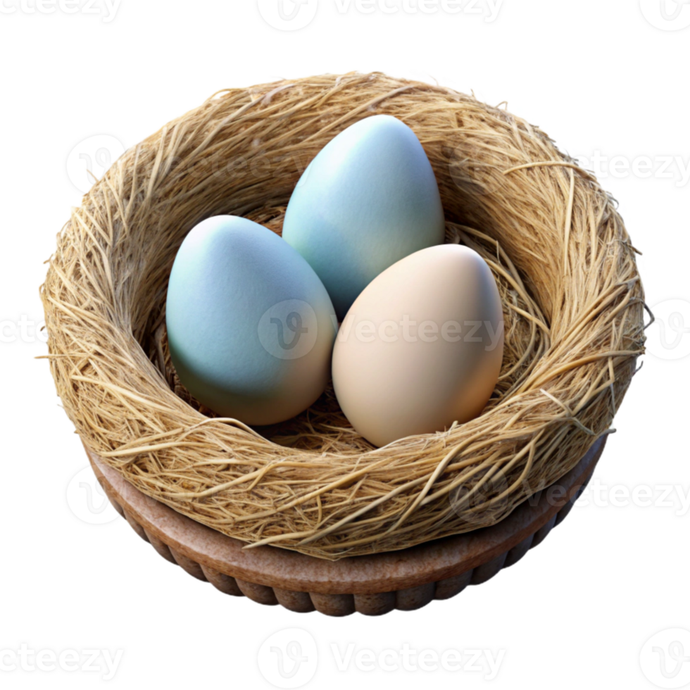 extraordinary rustic Bird Nest with Eggs Isolated on Transparent Background professional png