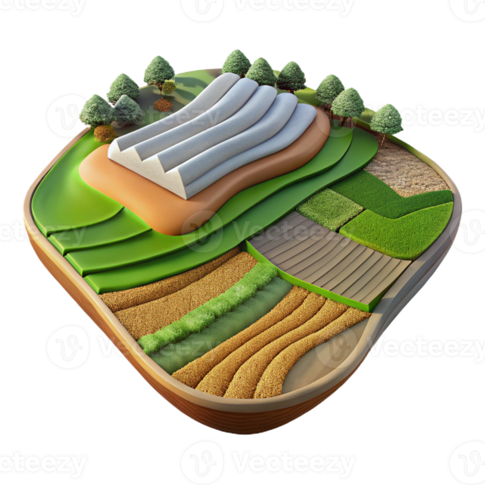 extraordinary modern Birds Eye View of Agricultural Fields Cutout 4K png