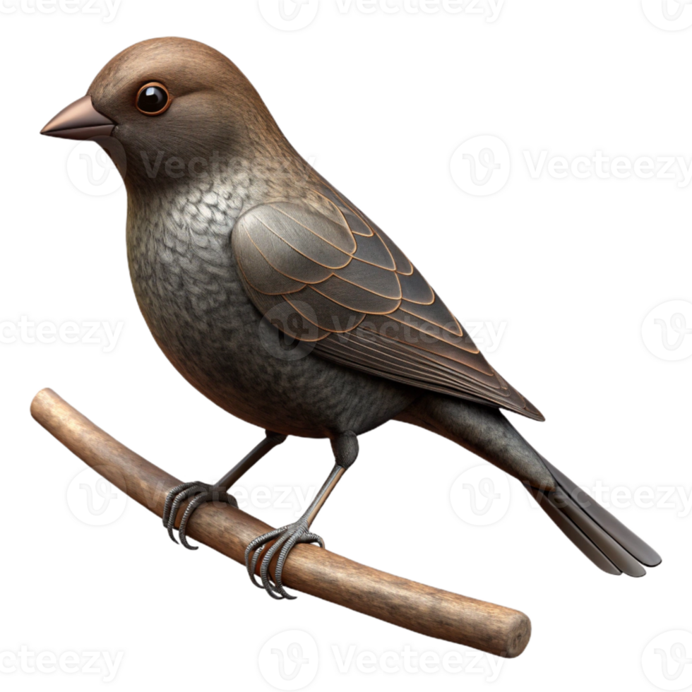 beautiful abstract Bird Silhouette Perched on Branch Isolated detailed png