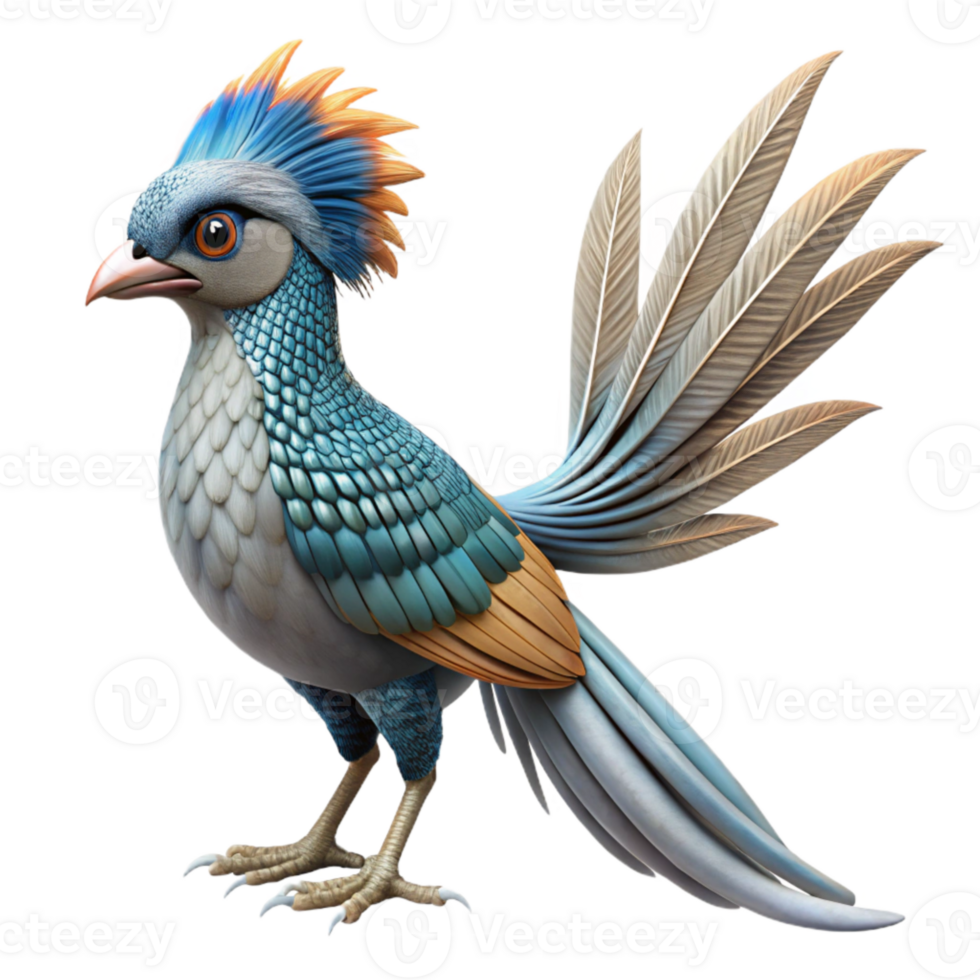 elegant modern Bird with Long Tail Feathers Isolated on Transparent Background premium png