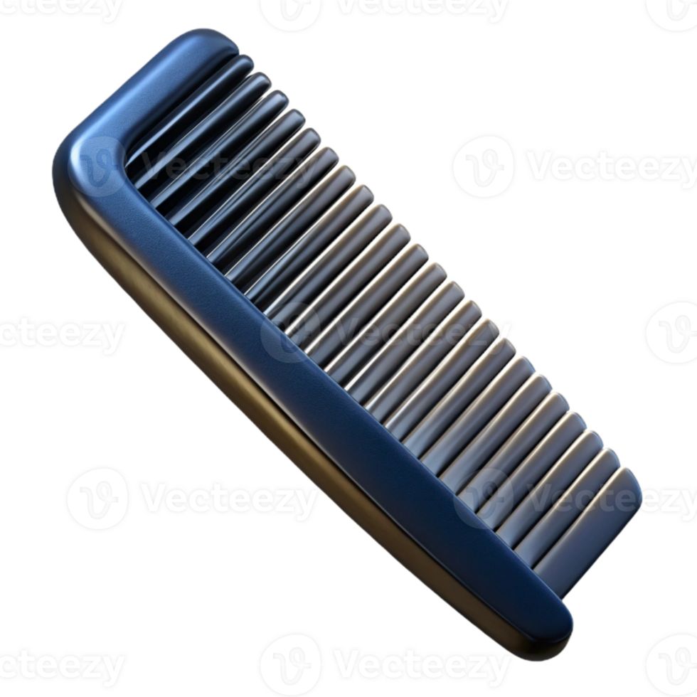 magnificent traditional Black Barber Comb Fine Tooth Cutout high quality png