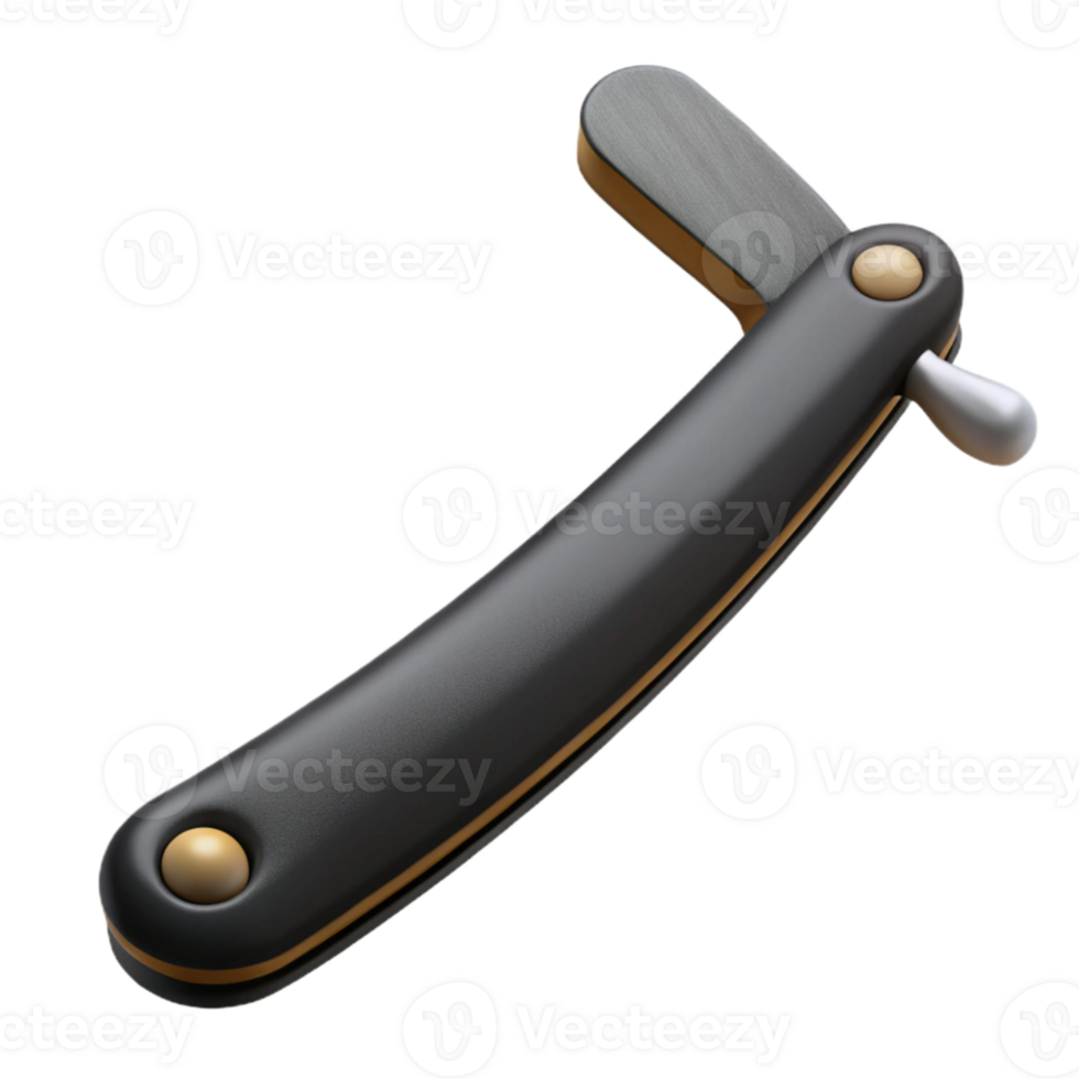 serene contemporary Black Eyebrow Razor Isolated on Transparent Background authentic png