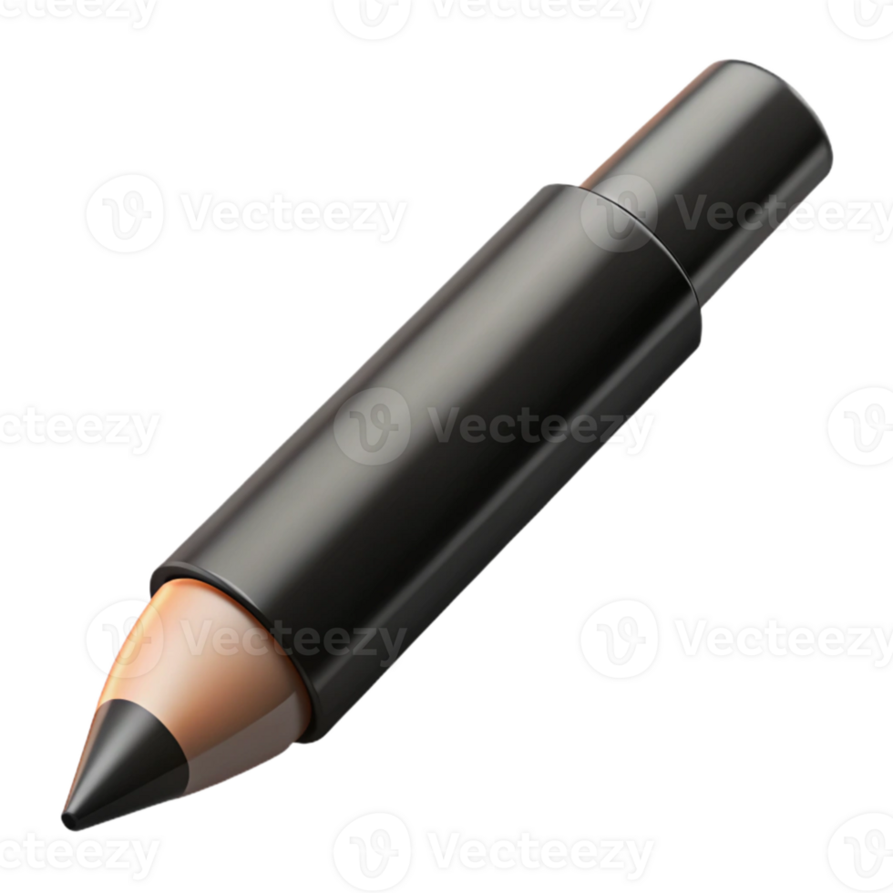dramatic modern Black Eyeliner Pencil with Sharp Tip Isolated high resolution png