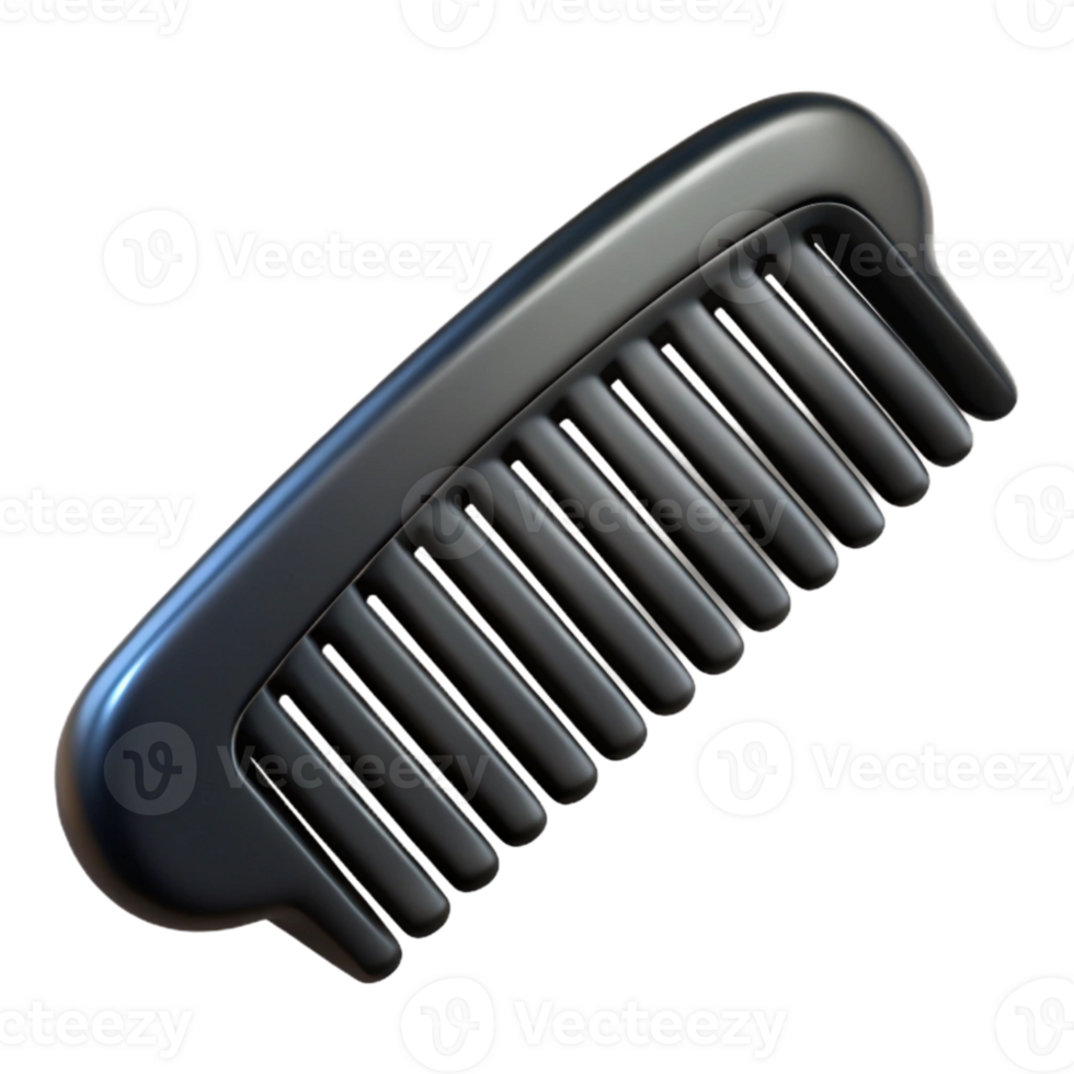 magnificent abstract Black Hair Comb with Fine Teeth Cutout 4K png