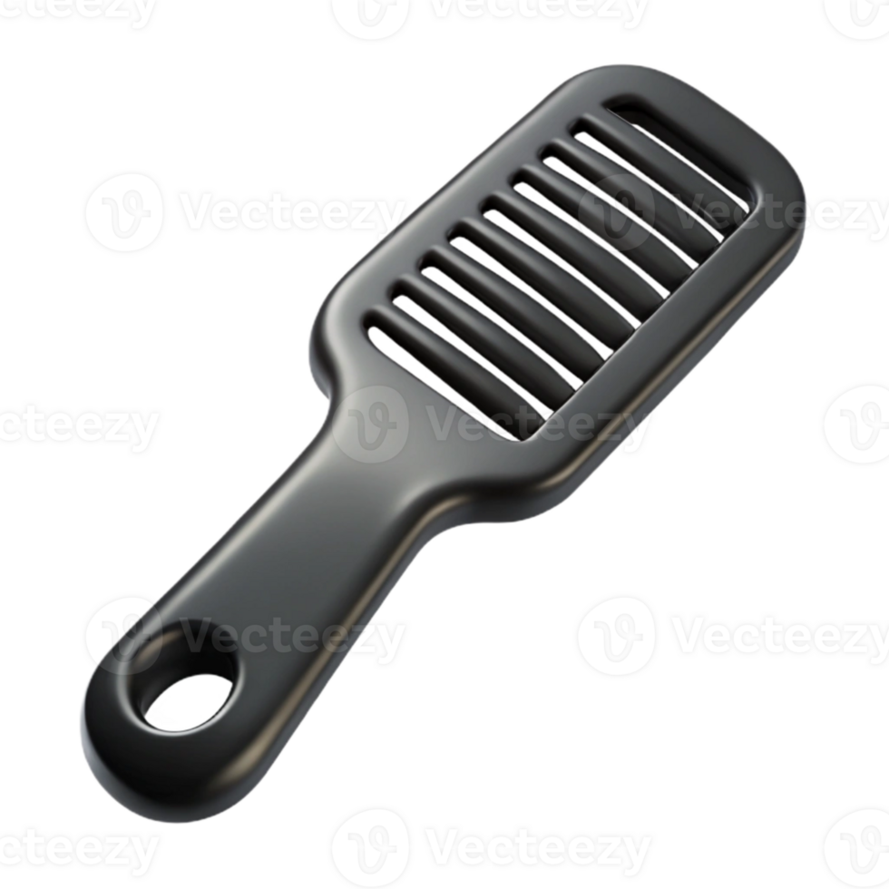 dramatic modern Black Hair Comb with Fine Teeth Cutout high resolution png