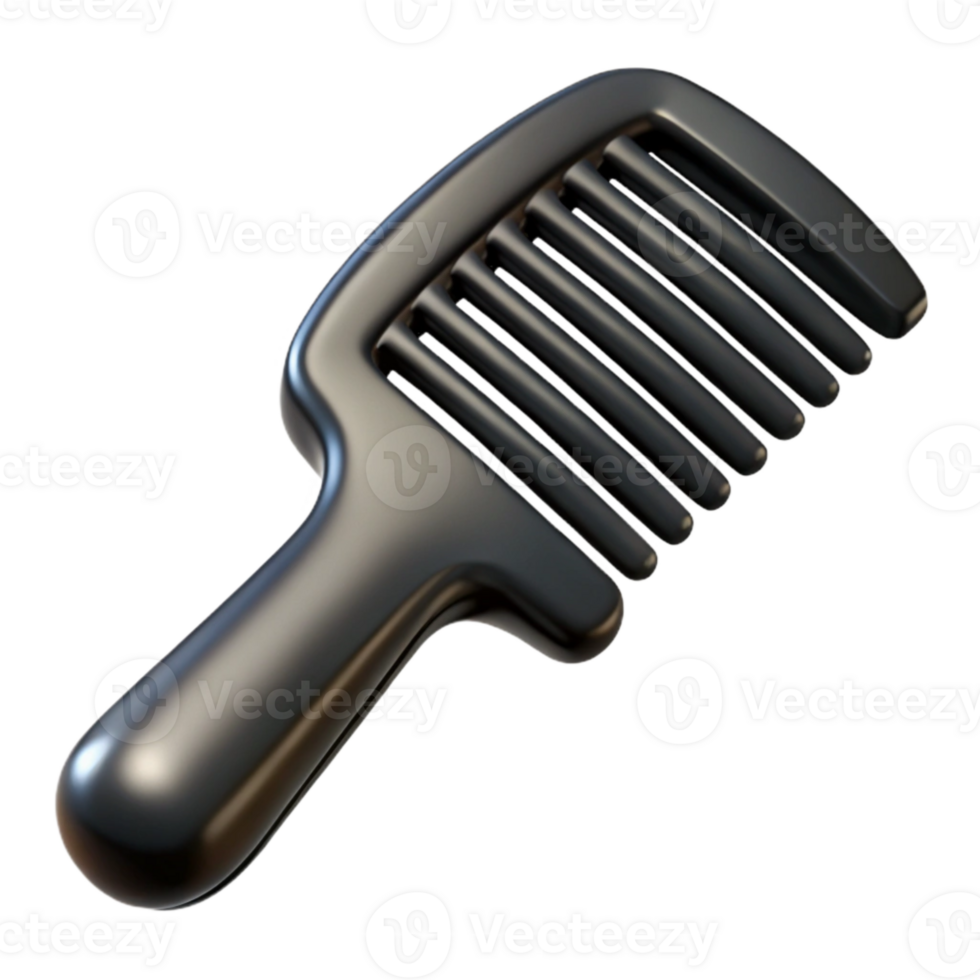 impressive rustic Black Hair Comb with Fine Teeth Cutout genuine png