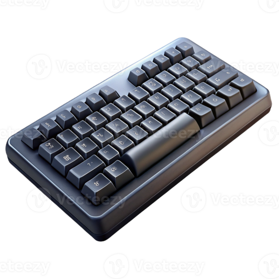 magnificent rustic Black Keyboard Top View Isolated with Backlighting original png