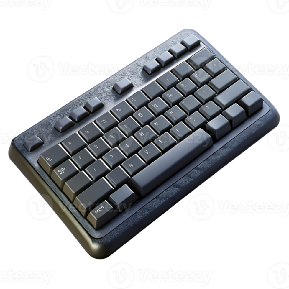 elegant modern Black Keyboard Top View Isolated with Backlighting high resolution png